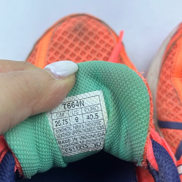 ASICS Gel Flux 3 'Flash Coral Aqua Mint' Sneakers - Size 9 - N187-10 - Picture 3 of 8